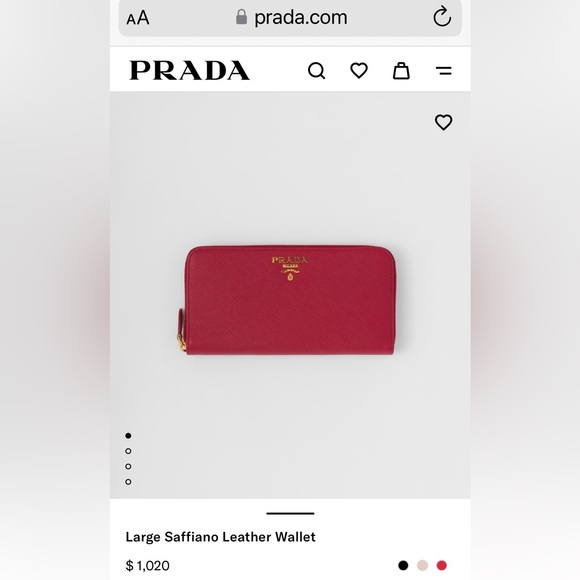 PRADA: Teal Blue Leather & Heritage Gold Logo Long Ziparound Wallet - Picture 11 of 11